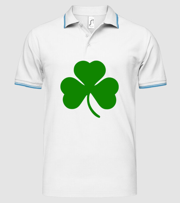 Trifoi model alb pe tricou