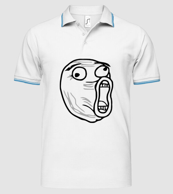 LOL Face model alb pe tricou