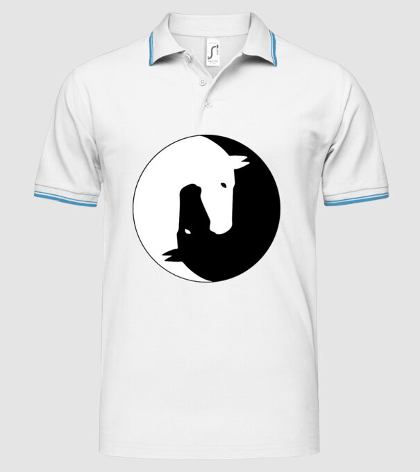 Lovas ying-yang model alb pe tricou