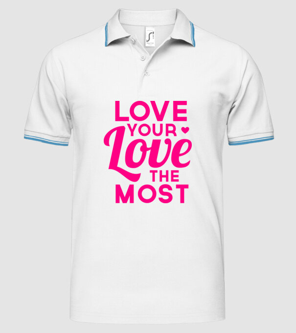 love most model alb pe tricou