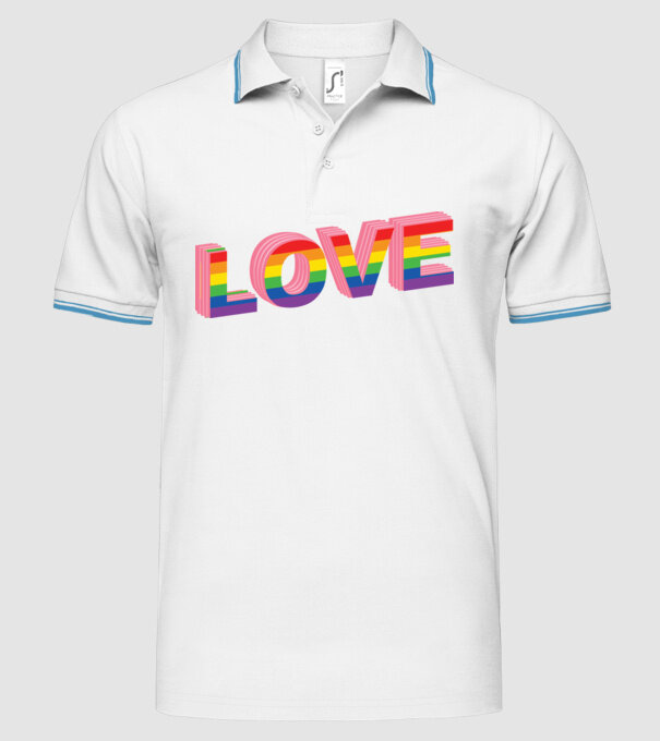 Love pride model alb pe tricou