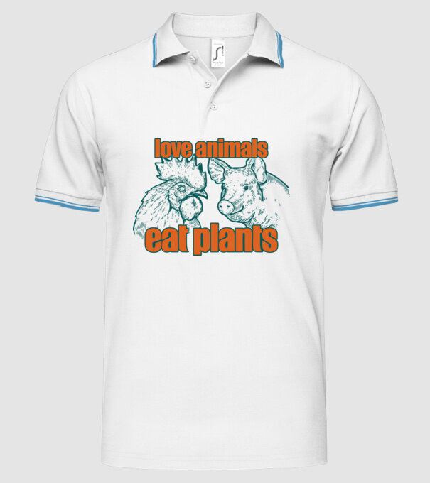 love animals model alb pe tricou