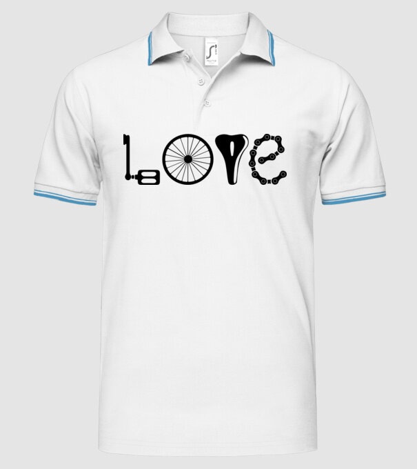 love bicicletă model alb pe tricou