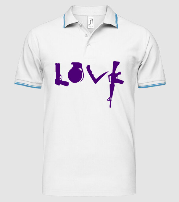 Lovegun model alb pe tricou