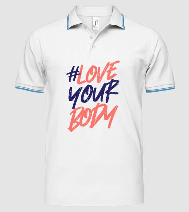 #loveyourbody model alb pe tricou