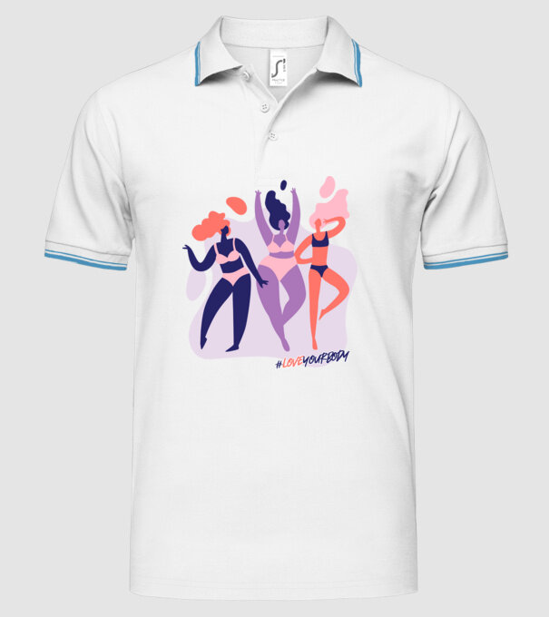 #loveyourbody model alb pe tricou