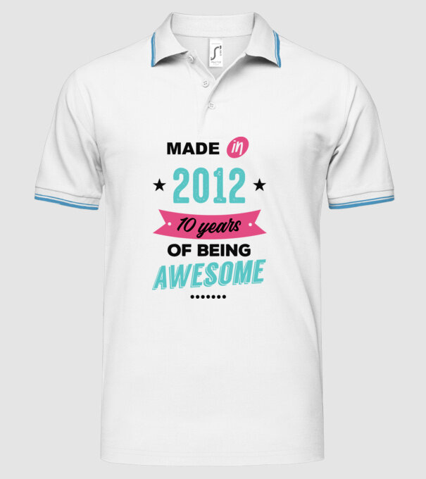 MADE in 2012 model alb pe tricou