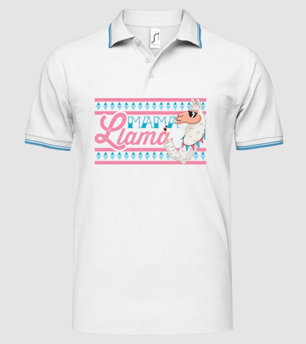 Mama LLama model alb pe tricou