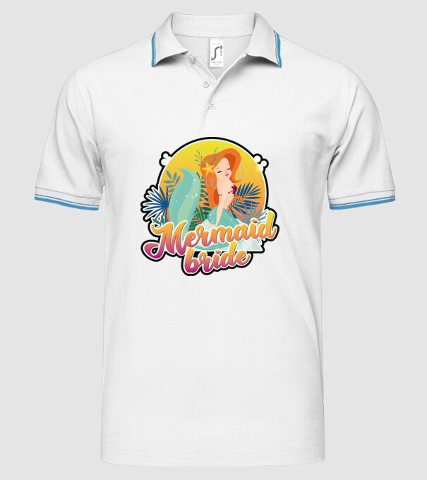 Mermaid bride hawaii model alb pe tricou