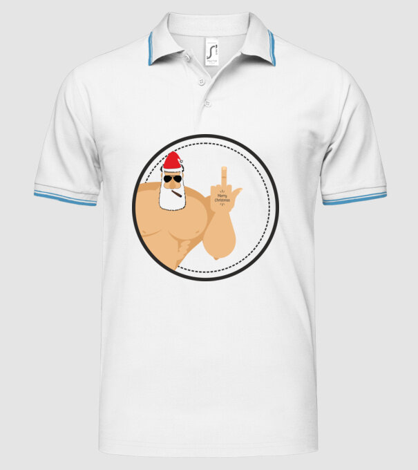 'Merry F''in Xmas' model alb pe tricou