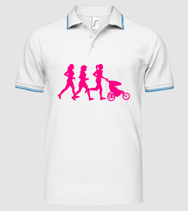 Running Mom model alb pe tricou