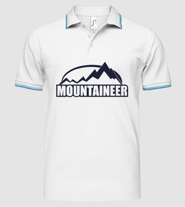 mountaineer model alb pe tricou