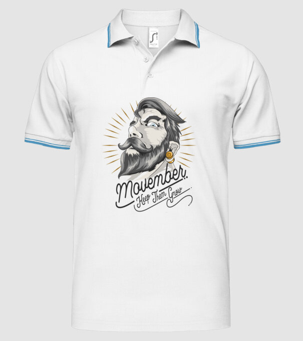 Movember Keep them grow No Shave November model alb pe tricou