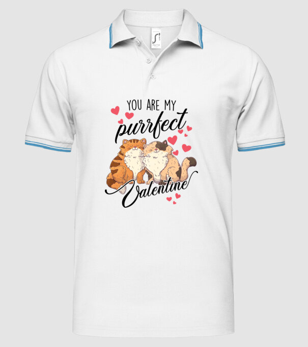 My purrfect valentine model alb pe tricou