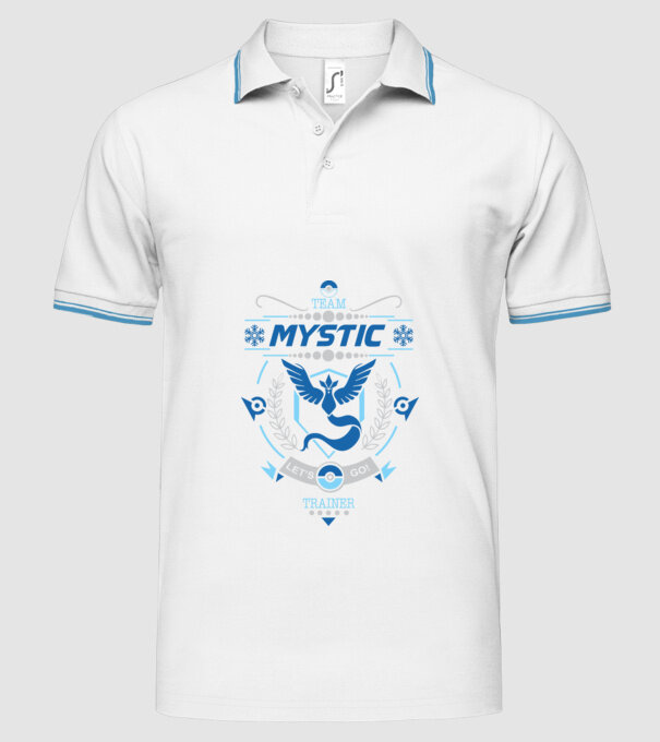 Mystic team model alb pe tricou
