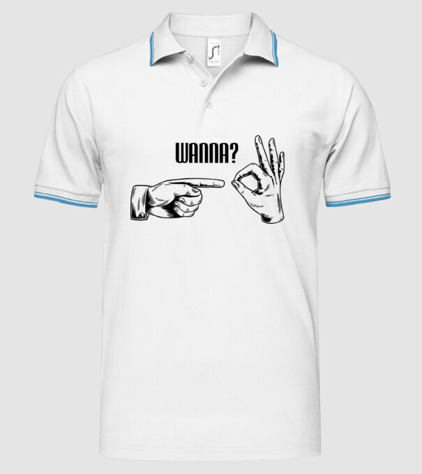 International Hand sign model alb pe tricou