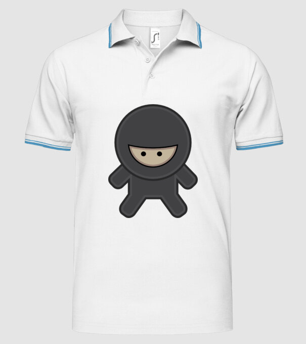 ninja model alb pe tricou