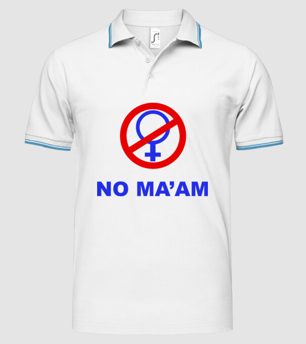 No maam eleje model alb pe tricou