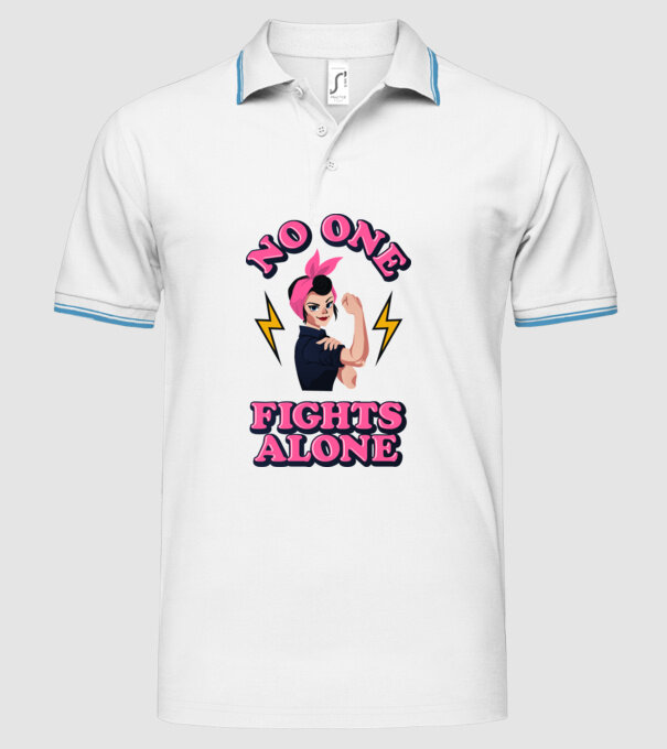 No one fights alone pinup model alb pe tricou
