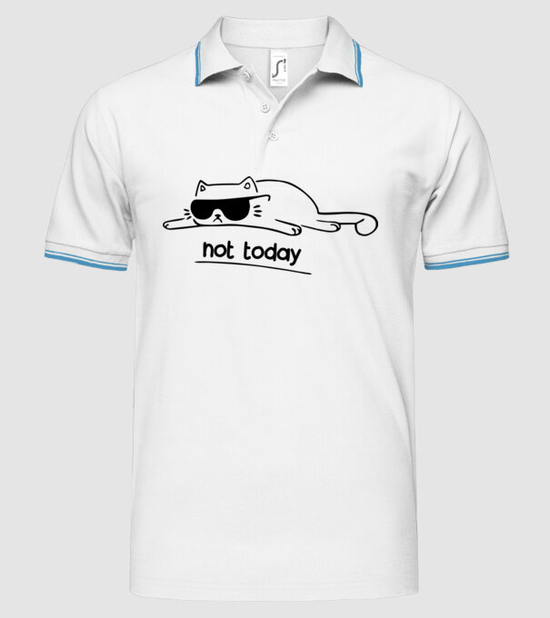 not today kitty model alb pe tricou