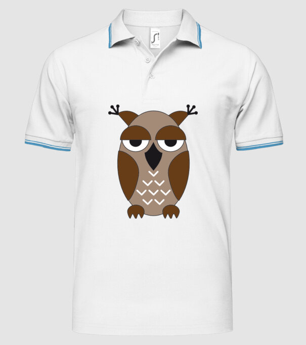 Owl model alb pe tricou