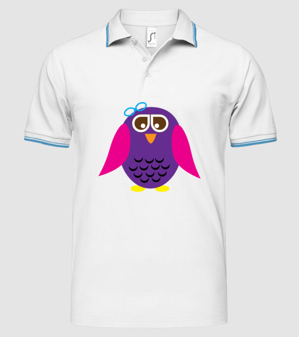 Owl model alb pe tricou