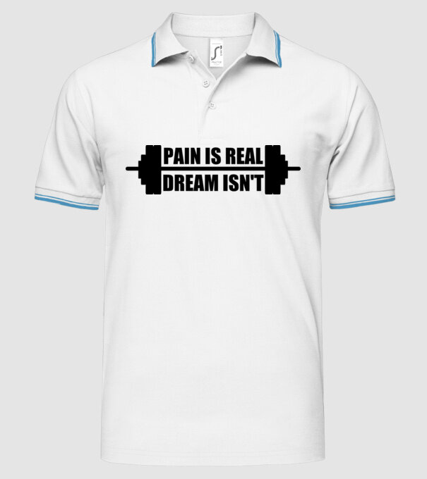 Pain is real model alb pe tricou