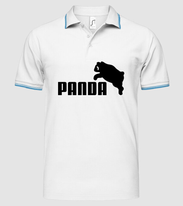 PANDA model alb pe tricou