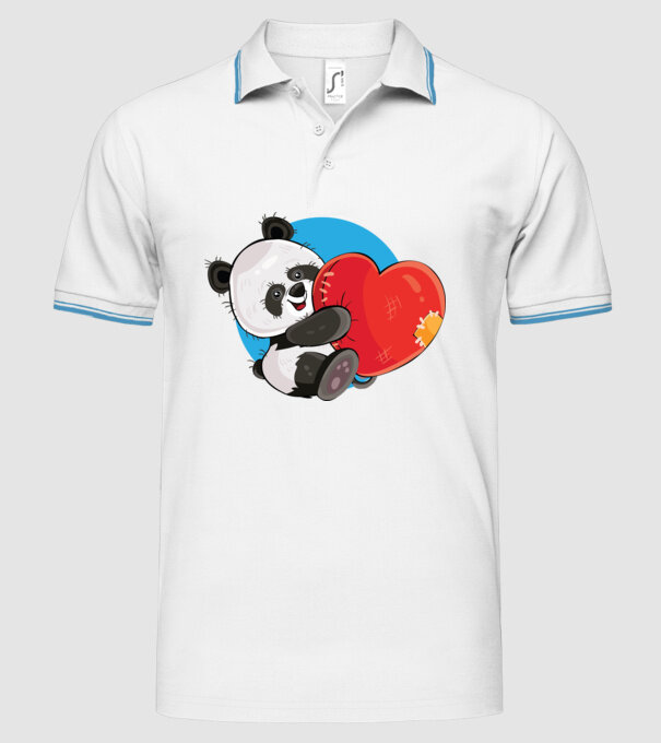 Dragoste panda model alb pe tricou