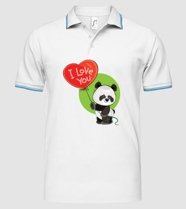 dragoste panda model alb pe tricou