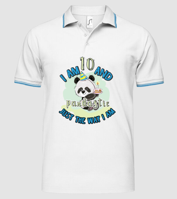 PANDASTIC 10 model alb pe tricou