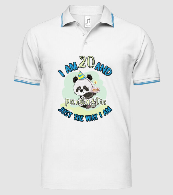 PANDASTIC 20 model alb pe tricou