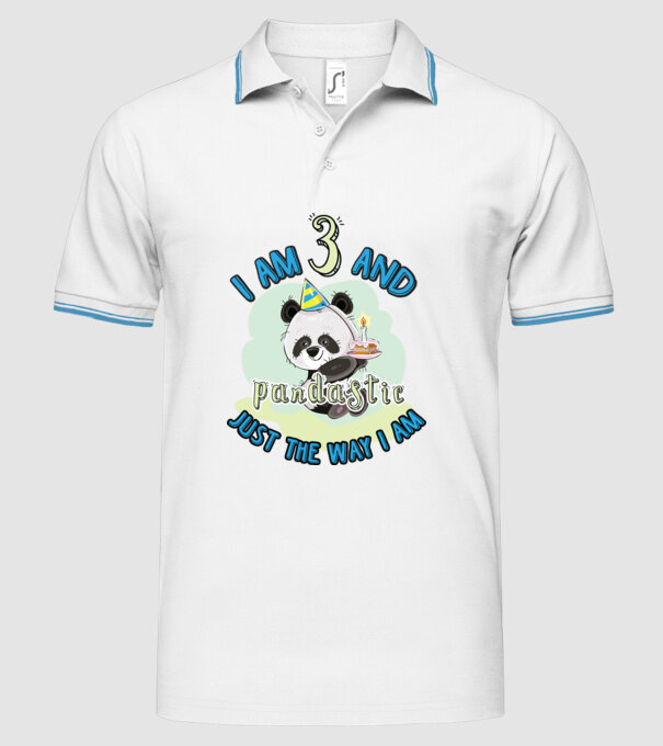 PANDASTIC 3 model alb pe tricou