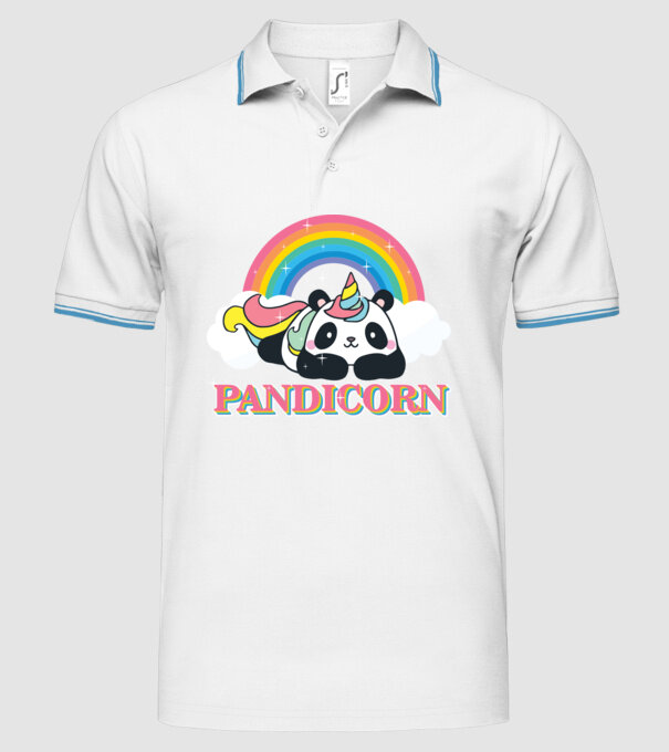 PANDICORN model alb pe tricou