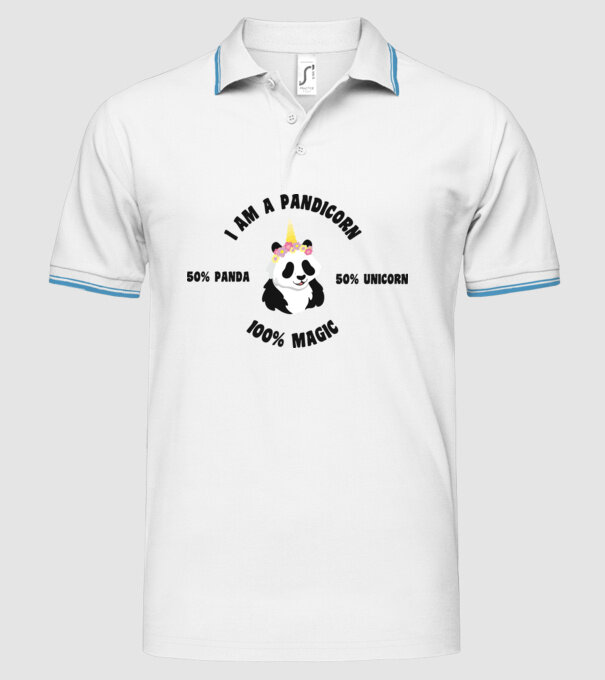 Pandicorn model alb pe tricou