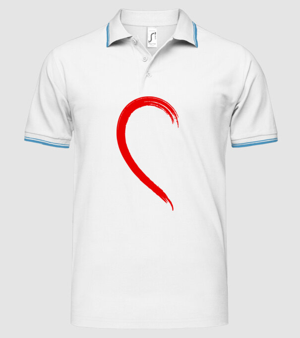 Inimă pereche dreapta model alb pe tricou