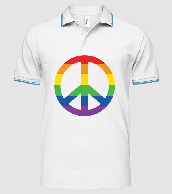 Peace pride model alb pe tricou