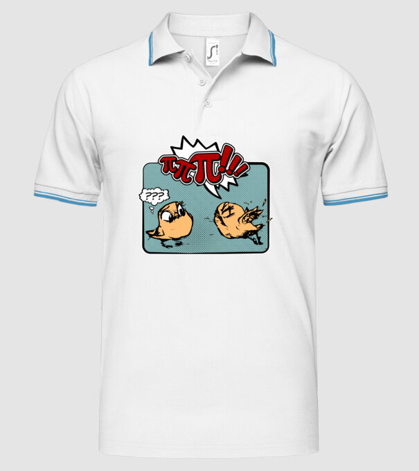 Pi Pi model alb pe tricou