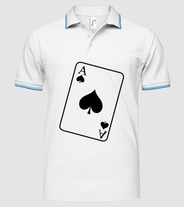 As de pică model alb pe tricou