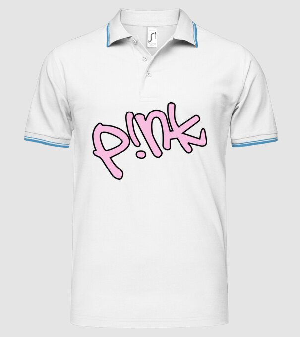 PINK model alb pe tricou