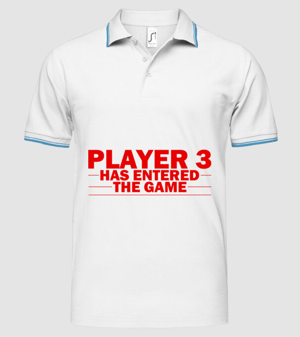 Player 3 entered the game model alb pe tricou