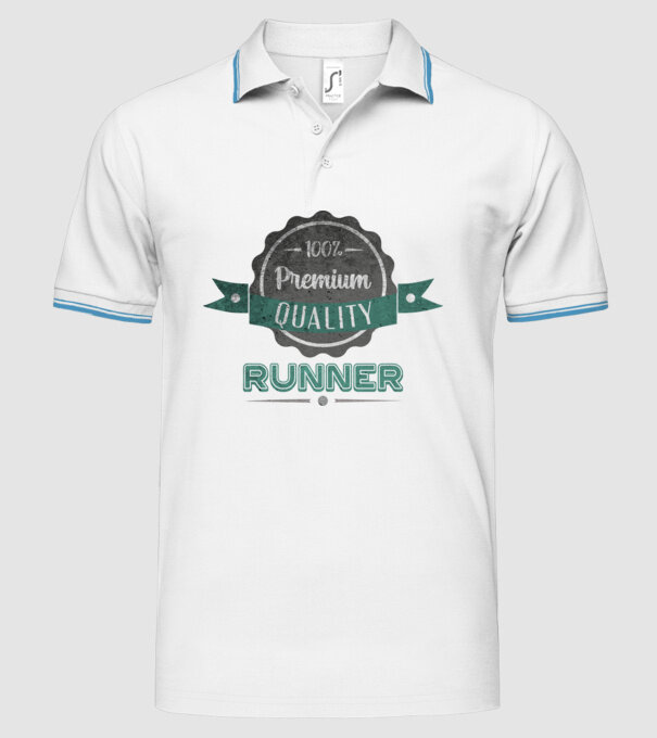 Calitate premium Alergător model alb pe tricou