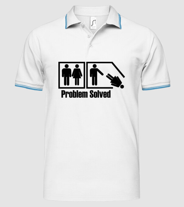 Problem solved model alb pe tricou