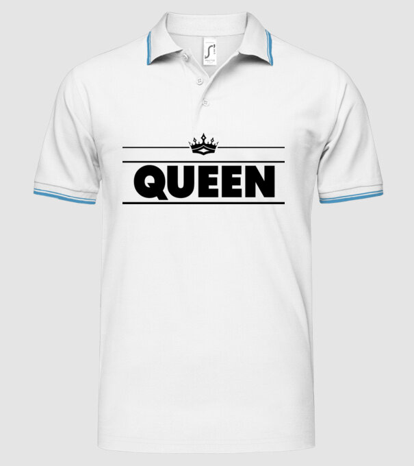 Queen model alb pe tricou