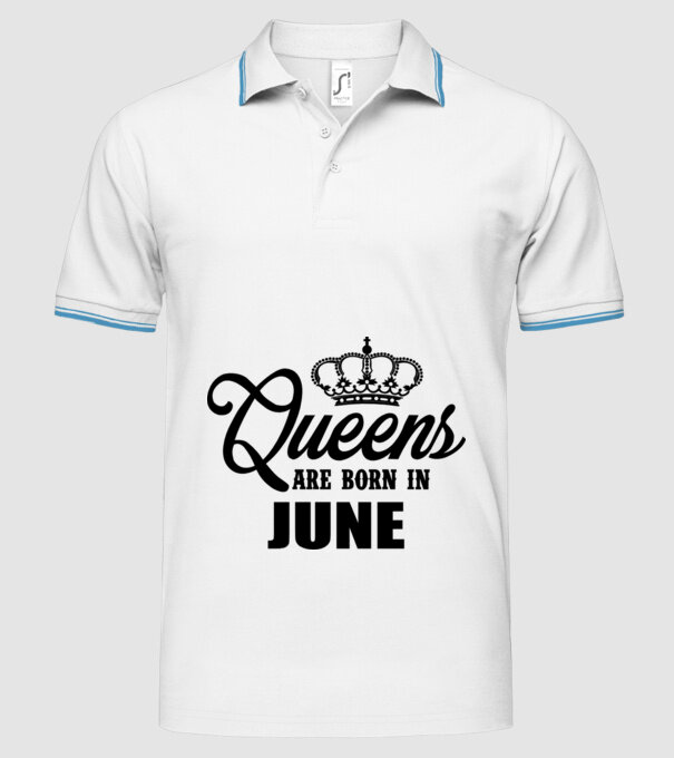 Queens are born in - June model alb pe tricou