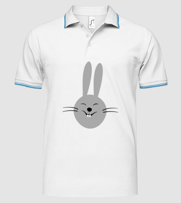 rabbit model alb pe tricou