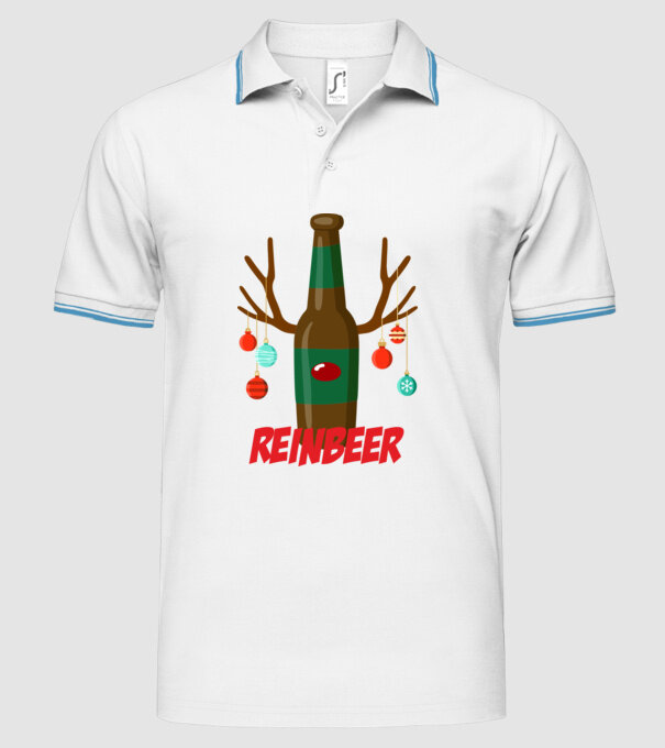 Bere REINBEER model alb pe tricou