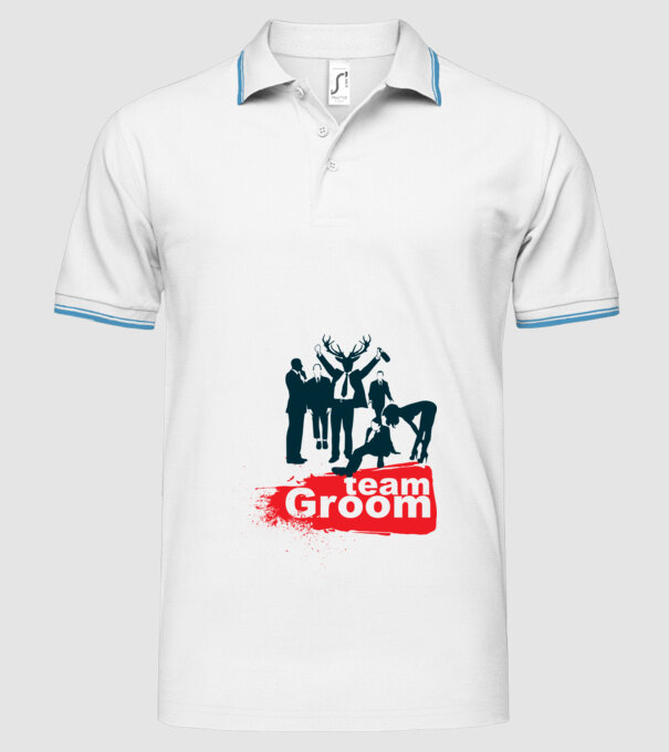 Reservoir Groom Team model alb pe tricou