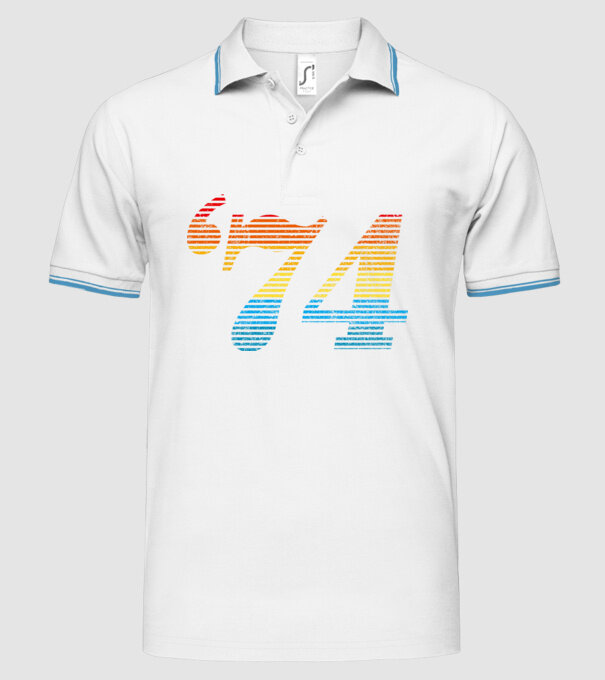Retro Birthday 1974 model alb pe tricou