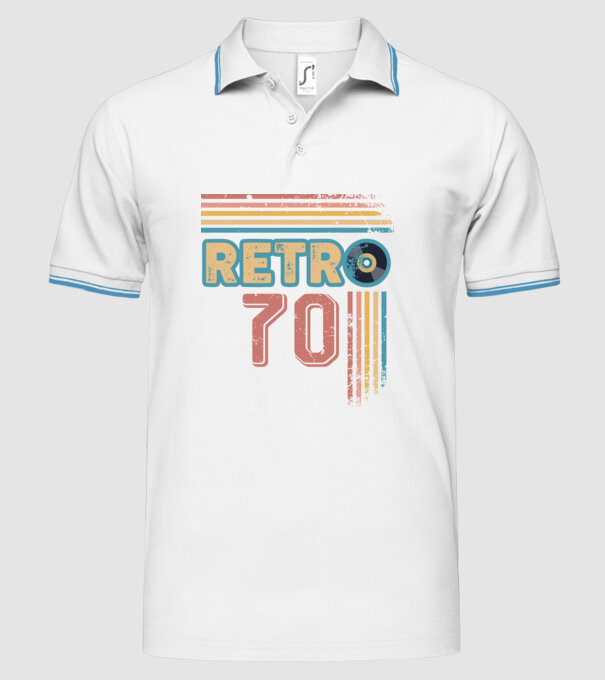 Retro 70 Birthday model alb pe tricou